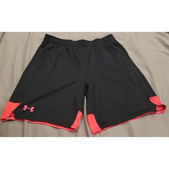 Under armour Other - Under Armour Shorts Men Large Loose Red Black Elastic Waist Athletic Heat Gear